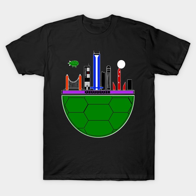 TMNT Skyline Colors T-Shirt by Darkhawk031991